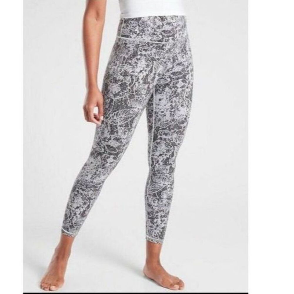 Athleta size small Sm black and white elation graffiti leggings